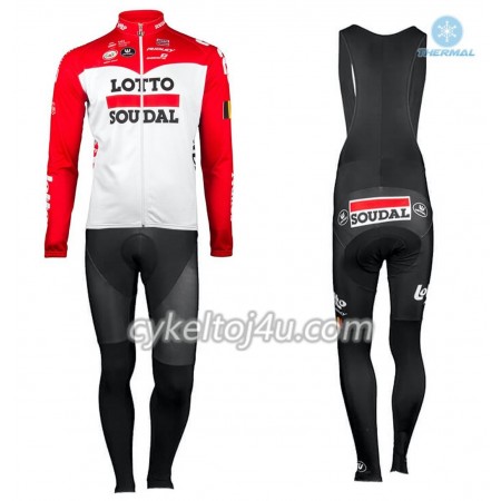 Cykeltrøje Langærmet + Bib Cykelbukser 2018 Lotto Soudal N001 Vinter Thermal Fleece